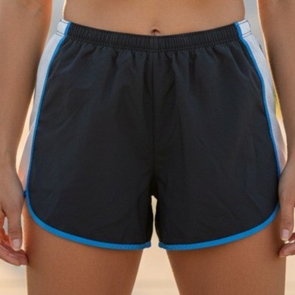 C9 Champion Womens Running Shorts Black Blue White Mesh Panel Athletic Workout‎